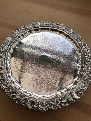 Lovely Small Tray H Crafted Silver Plate on Copper Harrison Bros Vintage Antique 3