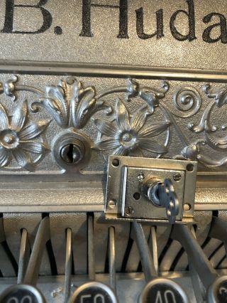Antique Brass National Cash Register Restored Lid Lock & Key Ncr 313 216 5 332