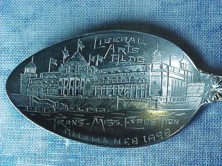 1898 Trans Mississippi Expo Sterling Souvenir Spoon Liberal Arts Bldg Omaha