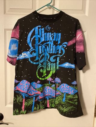 Allman Brothers Band Mushroom T - Shirt Size L Vintage 1994 Brockum Reverse Print