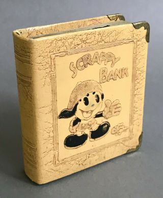 [screen Gems] “scrappy” Faux Book Coin Bank Zell Prods.  Circa 1935