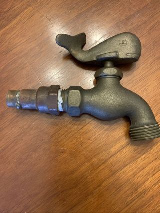 Vintage Whale Spigot Brass / Bronze Outdoor Water Faucet Hose Spicket Tap