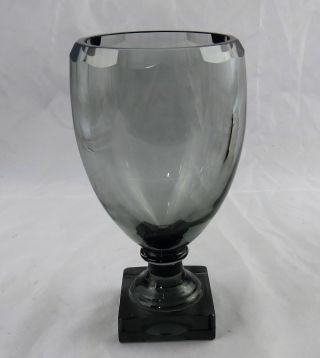 Vintage Kosta Boda Sweden Grey Crystal Urn Vase 8 - 1/4 " X 4 - 1/2 "