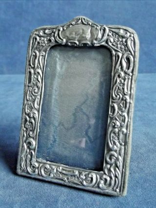 Old Ornate 4 " Solid Silver Mounted Photo Frame Chester 1918
