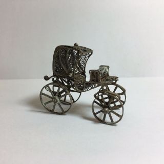 Antique Solid Silver  Horse Cart A/f Damage 5cm In Length