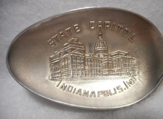 Sterling Souvenir Spoon Indianapolis,  Indiana State House,  Ca 1900