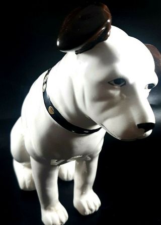 Vintage Nipper The Dog Porcelain American Bulldog Coin Bank With Stopper