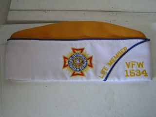 Veterans Of Foreign Wars V.  F.  W.  Post 1534 White With Orange Top Cap
