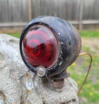 Vintage Guide R8 - 50 - 1 Red Glass Lens Tail Light Lawnmower Motorcycle Bicycle