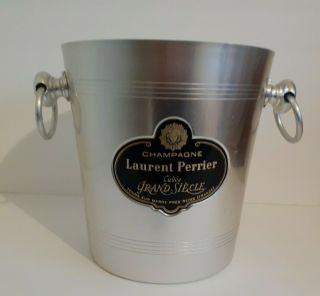 Vintage French Champagne Laurent Perrier Wine Ice Bucket Loop Side Handles