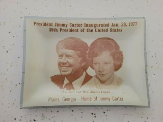 President Jimmy Carter - Inaugurated Jan.  20,  1977 - 5 X 7 - Square Glass Plate