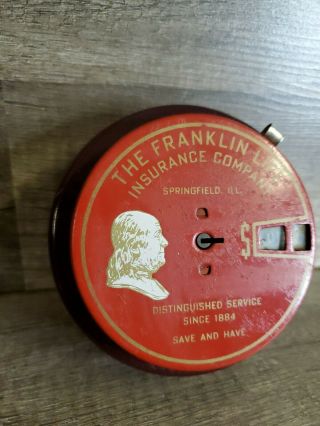 Vintage Add O Bank Coin Bank Franklin Life Insurance Company No Key 2