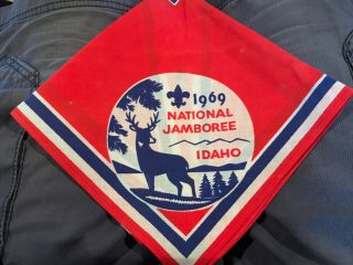 Boy Scout Bsa 1969 Idaho Souvenir Deer National Jamboree Uniform Neckerchief