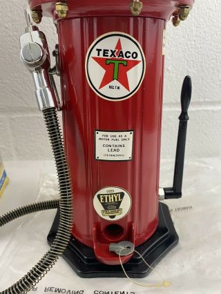 Texaco Gas Pump Gumball Machine 21” Light Up Top Metal Carousel Rare White Top 2
