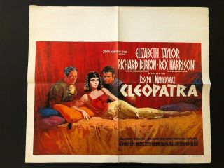 Cleopatra Original/vintage Belgian Movie Poster (1963) - 21 " X 24.  5 " Ex