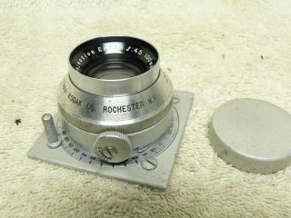 Vintage Kodak Projection Ektar 100mm F/4.  5 Lens W/ Tilt Adjust On 2.  5 X 2.  5 " Brd