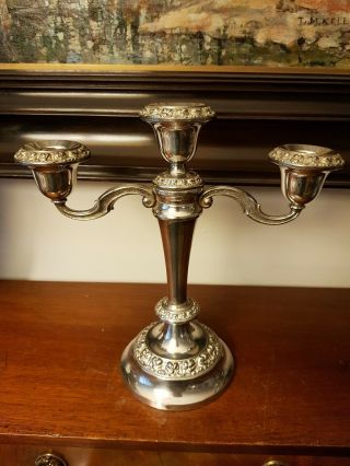 Vintage Small Ianthe Silver Plated Three Branch Candelabra