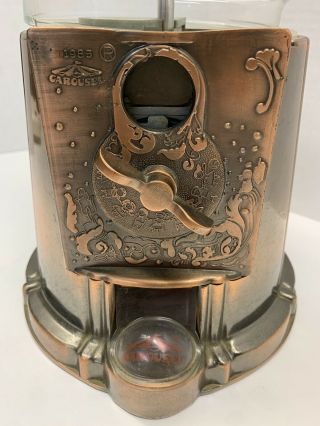 Vintage Limited Edition Carousel Gumball Machine - Copper With Glass