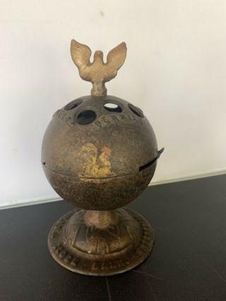 19th Century Cast Iron Globe Bank By Enterprise Mfg.  Co.  Bell Graphics