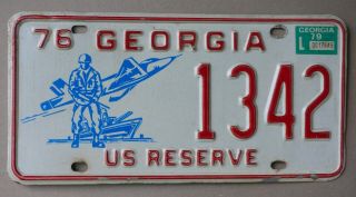 1979 Georgia Ga Us Reserve License Plate 1342