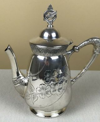 Antique Teapot Triple Silver Plate Circa 1880 