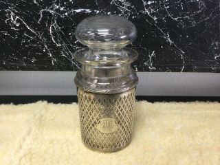 Antique R.  W.  & S (wallace) Sterling/clear Glass Apothecary Jar