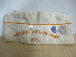 1971 GEORGIA VFW NATIONAL AIDE - DE - CAP WW2 VETERAN GARRISON HAT WITH PINS 2