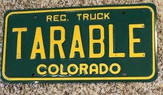 Colorado State License Plate Auto Car Tag Tarable