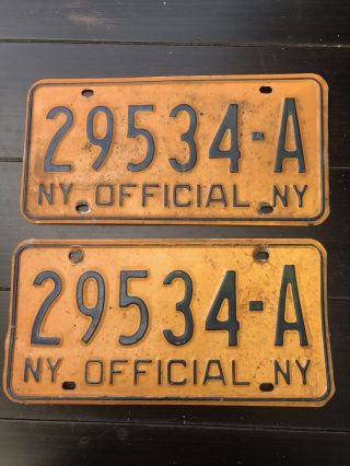 York Official License Plates Matching Pair