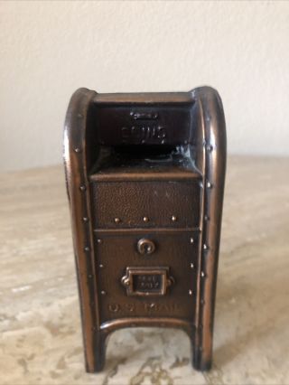Vintage Cast Iron Us Mail Box Coin Bank