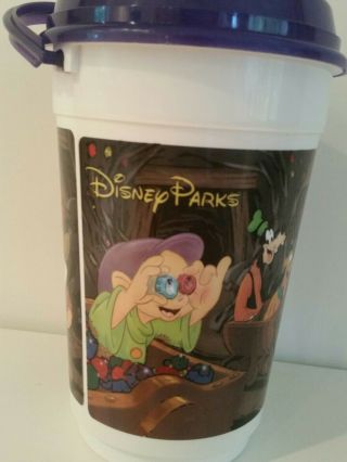 Walt Disney World Snow White Seven Dwarfs Mine Train Popcorn Bucket Dopey Mickey