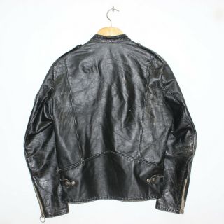 Vintage Drospo Cafe Racer Leather Motorcycle Jacket Size 40 Clix Ring Zipper 3