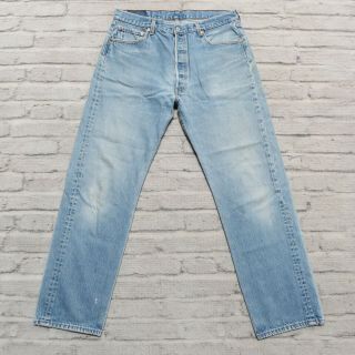 Vintage 90s Levis 501 Denim Jeans Made In Usa Size 34 Light Wash