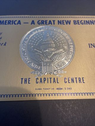 1981 Reagan Bush Inaugural Gala Gold Embossed Ticket 3 3/8 X 7 1/8” 2