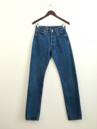 Vtg 90s Levis 501 Women High Waisted Jeans Button Fly Made In Usa Sz 28 X 34