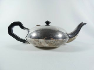 Antique Vintage Art Deco Small Silver Plated Teapot Squat Form Bachelors Epns