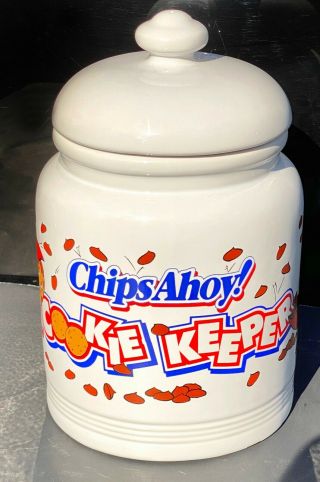 Vintage Chips Ahoy Cookie Keeper Cookie Jar Nabisco Collectible Memorabilia