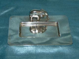Exquisite Period Art Deco Silver Plate / White Metal Elephant Calling Card Tray 2