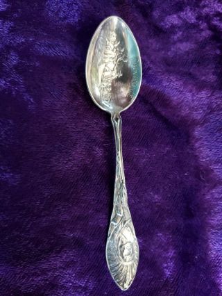 Vintage Sterling Silver Souvenir Spoon Providence Indian Chief Tilden - Thurber Co