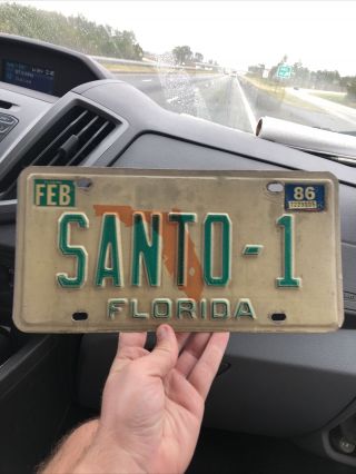 1986 Florida Vanity License Plate Santo - 1