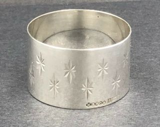 Starburst Sterling Silver Napkin Ring Birmingham 1966