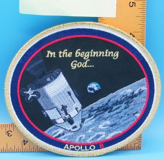 Nasa Patch Vtg Apollo 8 Space Shuttle " In The Beginning God.  "