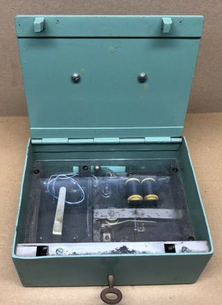 Vintage Alarmed Cash Box With Key Very Rare Item