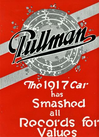 1917 Vintage Pullman 4 - Page 2 - Color Brochure.  2 Models,  Specs York,  Pa