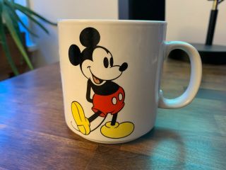 Mickey Mouse Walt Disney Coffee Mug Cup Vintage Look White