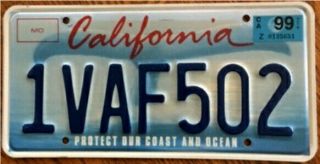 California Protect Our Coast And Ocean Whale Tail License Plate 1vaf502
