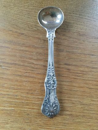 Antique Solid Silver Queens Pattern Salt Spoon London 1866