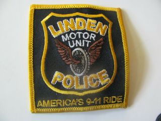 Linden Jersey Nj Motor Unit Police Dept Obsolete Defunct Patch 2.  5 " Rare