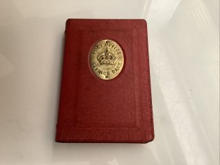 Vintage Early Post Office Savings Bank Red Metal And Brassed Fittings