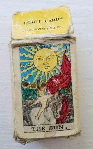 Vintage 1968 Albano Waite Miniature Tarot Card Deck - Deluxe Edition